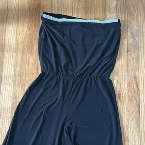 Collection dress barn black pantsuit romper size large
